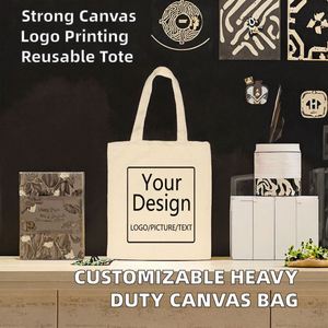 Sacs fourre-tout en toile pour femmes OEM, style boucle souple, personnalisables, avec logo imprimé, pour le shopping, à porter à l'épaule, très résistants - Product Image 3