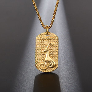 ราศมีนตรีสร้อยคอจี้สแตนเลสสตีลของขวัญเครื่องประดับราศีสำหรับทุกเพศ SP863 - Product Image 2