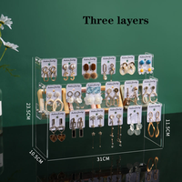 Étagère de présentation de boucles d'oreilles en acrylique multicouche Organisateur de cartes d'oreilles Rangement Perspex Collier Bijoux Support de boucles d'oreilles Rack