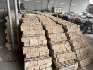 저렴한 가격 노란색 석회암 천연석 벽 클래딩 타일 - Product Image 3