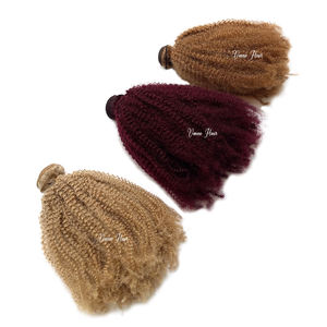 Cheveux Remy blonds européens Vmae non traités, double trame, ondulés <span class=keywords><strong>afro</strong></span>, 100% cheveux humains, tissage à double trame, fournisseur d'extensions - Product Image 5