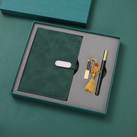 Ensemble cadeau personnalisable de carnet A5 en cuir PU avec stylo et USB à des fins promotionnelles