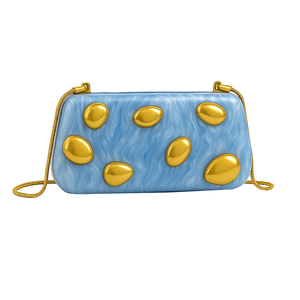 Bolso de noche de acrílico con diseño de cúpula para mujer, cartera brillante con efecto mármol, bolso de mano con cadena desmontable para salir de noche o ir a un cóctel - Product Image 3