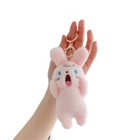 Porte-clés en peluche doux de 12 cm, style coréen, design Kawaii, animaux qui crient : Lapin, Chien, Panda