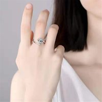 Bijoux fantaisie, argent sterling 925, zircon 3A, bague ouverte œil du diable pour femmes
