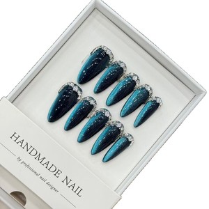 Lujoso, elegante, ligero, <span class=keywords><strong>de</strong></span> lujo, hecho a mano, acrílico, <span class=keywords><strong>uñas</strong></span> artificiales, cobertura completa, extraíble, usable para dedos, diseño ABS - Product Image 2