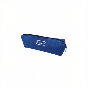 MNJ Pencil Case 25515 Blue Fabric Zipper Closure 12Pcs Pack School Stationery Storage Bag - Product Image 1