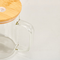 Nouvelle arrivée 15oz 17oz bricolage blanc sublimation verre clair tasse sublimation double paroi boule à neige pré perceuse avec couvercle en bambou