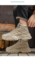 Bottes de randonnée décontractées pour hommes à lacets, avec tige en PU et semelle extérieure en caoutchouc, idéales pour l'automne