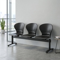 Silla de Espera Moderna de 3 Plazas para Hospital, con Estructura de Acero y Plástico PP, para Uso en Aeropuertos y Oficinas, Diseño Ergonómico, Duradera, Comercial