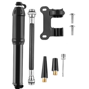 Bomba de bicicleta de aleación de aluminio, adaptador de válvula convertible de alta presión de 27 cm, color negro, 2218DQT - Product Image 5