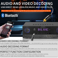 Système audio karaoké professionnel pour la maison, système audio DSP pour fêtes, équipement de sonorisation avec deux microphones sans fil, système sonore en bois