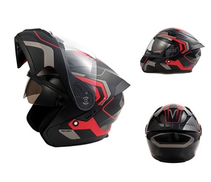 2026年式 ファクトリーフリップアップバイクヘルメット モジュラーヘルメットデザイン、ABS素材製。 簡単に折りたたんで収納できます。 - Product Image 2