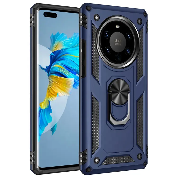 Shockproof Armor Metal Ring Holder Mate 40 pro plus magnetic TPU PC Kickstand Coque Funda cover for huawei mate 40 pro plus case