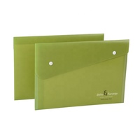 Cartera de bolsillo con estampado personalizado, carpeta de plástico para documentos, escolar, PP, A4, con botón a presión