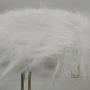 Lafot KD — <span class=keywords><strong>tabouret</strong></span> <span class=keywords><strong>rond</strong></span> et long, jambes en métal, avec couverture en <span class=keywords><strong>fourrure</strong></span> blanche - Product Image 2