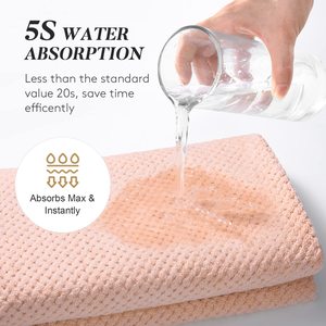 Toalla <span class=keywords><strong>extra</strong></span> larga de microfibra para secar el pelo, gorro de baño ultraabsorbente, turbante envolvente - Product Image 4