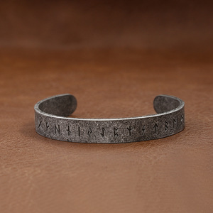 yunnique Stainless Steel Viking Rune Bracelet Antique Silver Unisex Fashion Cuff Jewelry Gift - Product Image 4