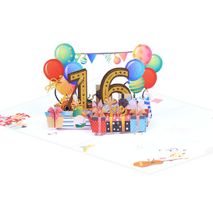 Tarjeta <span class=keywords><strong>de</strong></span> Felicitación <span class=keywords><strong>de</strong></span> Cumpleaños 3D Pop-Up <span class=keywords><strong>de</strong></span> Lujo Personalizada para Ella, Niñas, Adolescentes, Amigas, Tarjeta <span class=keywords><strong>de</strong></span> Agradecimiento Hecha a Mano - Product Image 4