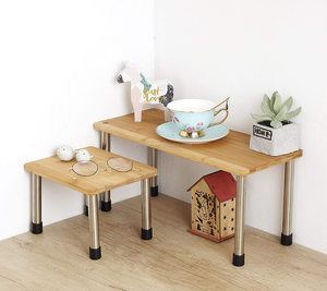 OEM Corner <strong>Shelf</strong> 2 Tier Storage <strong>Shelves</strong> Bamboo Adjustable Spice Rack Riser Standing <strong>Counter</strong> <strong>Top</strong> Cabinet Display <strong>Shelf</strong> - Product Image 3