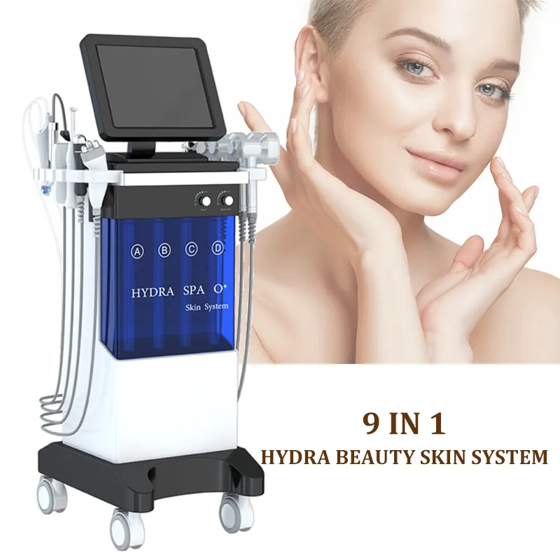 CE Aprovado 9 em 1 limpeza da pele faciais hydro spa beleza hydrodermabrasion Cuidados com a pele faciais Terapia Máquina 2023 novo tipo