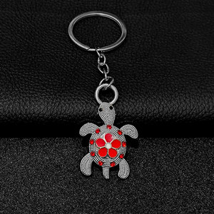 Dễ thương đại dương biển động vật biển bãi biển lưu niệm kim cương rùa vòng chìa khóa Bling Rhinestone pha lê Rùa Biển rùa Keychain Quà Tặng - Product Image 3