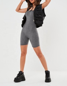 Nouvelle arrivée de Combinaison grise sexy à épaules dénudées pour femmes, combinaison une pièce de haute qualité avec <span class=keywords><strong>bandeau</strong></span> - Product Image 3