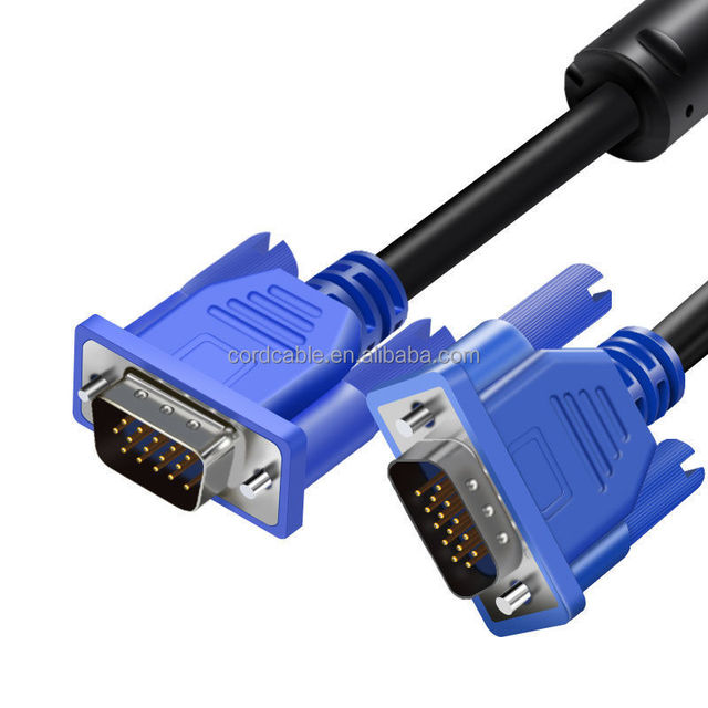 Hot Sale Cheap Price 3+2 15pin VGA to VGA Cable 1.5m/3m/5m Full HD 1080p PVC Jacket for PC Laptop Monitor TV & Projector