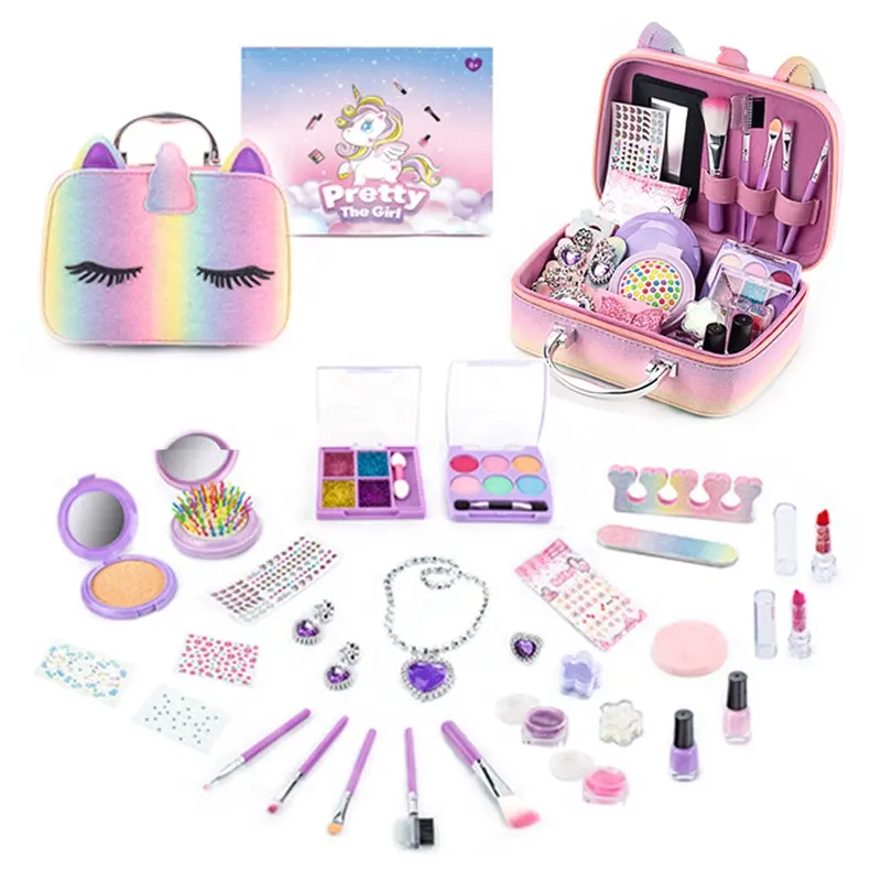 Kit Makeup anak perempuan, mainan Makeup putri yang bisa dicuci