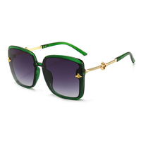 Neue Modische Großrahmige Sonnenbrillen für Damen, Honigbienen-Design mit Farbverlauf, Metall-Quadrat-Sonnenbrille 2025