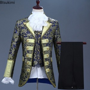 Costume de roi victorien pour homme adulte, veste, gilet, blazer, costume de scène, tenue de cosplay, pantalon, cravate - Product Image 1