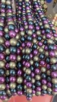 Perles rondes en nacre naturelle de 4 mm, 6 mm, 8 mm, 10 mm, perles d'eau douce colorées, perles de nacre pour la fabrication de bijoux artisanaux DIY