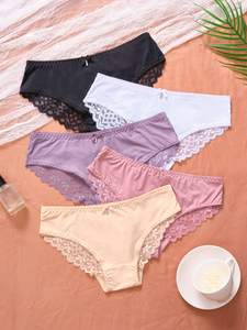 6017 all'ingrosso 5 <span class=keywords><strong>Pack</strong></span> mutandine <span class=keywords><strong>perizoma</strong></span> in pizzo Sexy mutandine in misto cotone mutandine in pizzo con <span class=keywords><strong>perizoma</strong></span> Bikini - Product Image 3