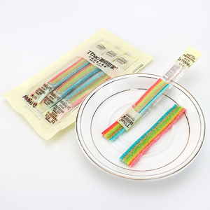 Halal Gummy <strong>Candy</strong> <strong>Sugar</strong> Coated rainbow Sour Belts <strong>Soft</strong> <strong>Candy</strong> Sour Strips with <strong>Powder</strong> Filling - Product Image 4