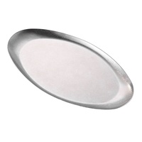 Assiettes ovales en acier inoxydable réutilisables en gros, plats de service en métal, conteneurs de stockage alimentaire