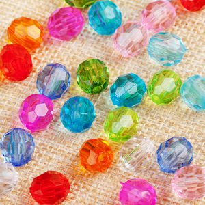 Vente en gros, 500g par sac, 6/8/10/<span class=keywords><strong>12</strong></span>/14/16/18/20mm, Perles en résine à 32 facettes - Product Image 1