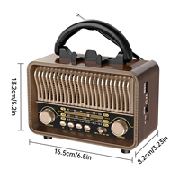 Radio de voyage vintage Sai Jia MG002, bandes AM/FM/SW, haut-parleur basse, prise en charge des cartes USB et TF, lecteur MP3 portable, couleur bois, 1200 mAh