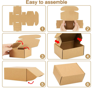 Boîtes en carton ondulé recyclé, boîtes d'expédition pour petites entreprises, pour l'envoi de cadeaux et l'emballage de boîtes en papier - Product Image 5