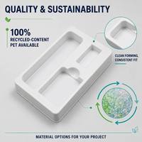 Plateau en plastique antistatique de forme personnalisée, procédé de thermoformage, blanc mat, recyclable, emballage en plastique pour appareils électroniques
