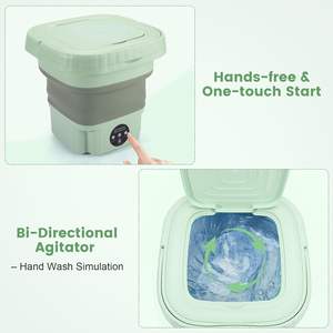 Lave-linge portable 9L version améliorée, lave-linge pliable avec panier d'essorage et 3 modes de nettoyage - Product Image 4