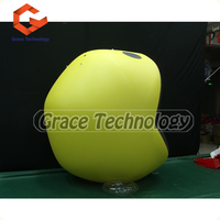 Modèle de boule gonflable de visage de sourire d'éclairage mené pour la décoration de partie, modèle gonflable de dessin animé de jeu de Pacman