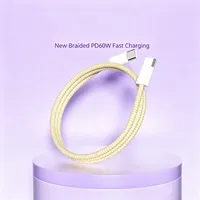 Kabel Data Pengisian Cepat USB-C PD 1M dengan Transfer Data, Warna Macaron Multi, Tahan Aus untuk Ponsel