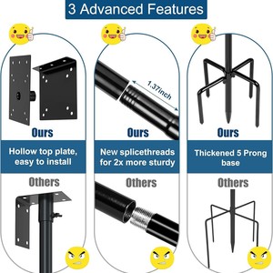 Birdhouse Stand Metal Bracket Outdoor Garden Stake Mounting Support Rod for Bird Feeder - Product Image 3