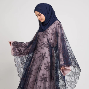 Vestido Largo Modesto de Chifón Morado con Diseño Personalizado Leduo 2026, con Puños Fruncidos, Abaya para Mujeres Musulmanas - Product Image 1