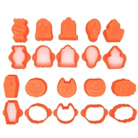 Moules à gâteaux en plastique pour Halloween, série mini citrouilles et fantômes, avec emballage en boîte en cuir, pour fêtes transfrontalières, Chine