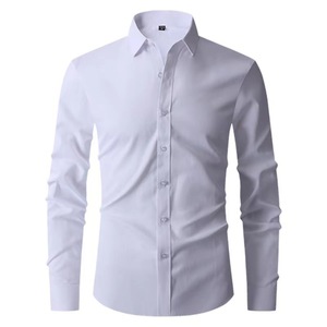 Chemise Homme Élastique Coupe Ajustée Couleur Unie Idéale pour le Travail et les Loisirs – Nouvelle Collection Très Demandée - Product Image 4