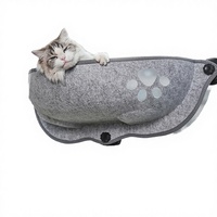 Lit pour chat en feutre de luxe solide et détachable avec ventouses puissantes, hamac et nid suspendus pour fenêtre, perchoir sans fil pour chat
