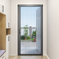 Moustiquaire pliante en aluminium, profil sans piste, moustiquaire de porte, moustiquaire de porte plissée, maille de mouche