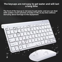Ensemble clavier et souris sans fil 2,4 GHz étanche et ergonomique pour ordinateur portable, usage domestique et bureautique, fonction silencieuse, en stock