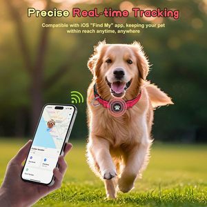 Collier GPS pour chien, anti-perte, rouge, réfléchissant, étanche, en nylon, suivi en temps réel, pour animaux de compagnie, uniquement iOS - Product Image 3